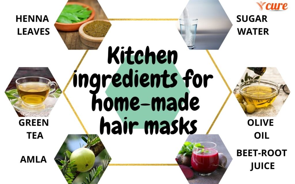 kitchen ingredients for home-made hair masks