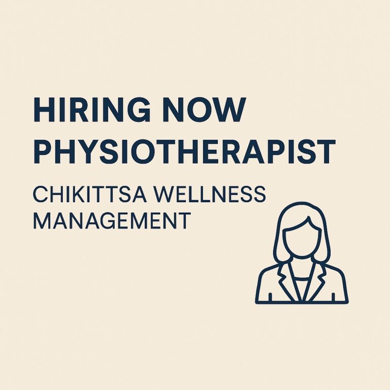 chikitsa knee spine & more hiring physiotherapists