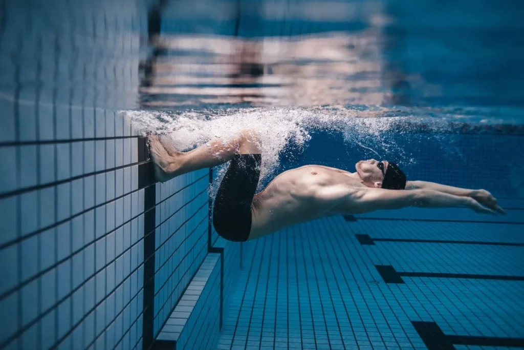 Kick swimming- warm up for swimmers