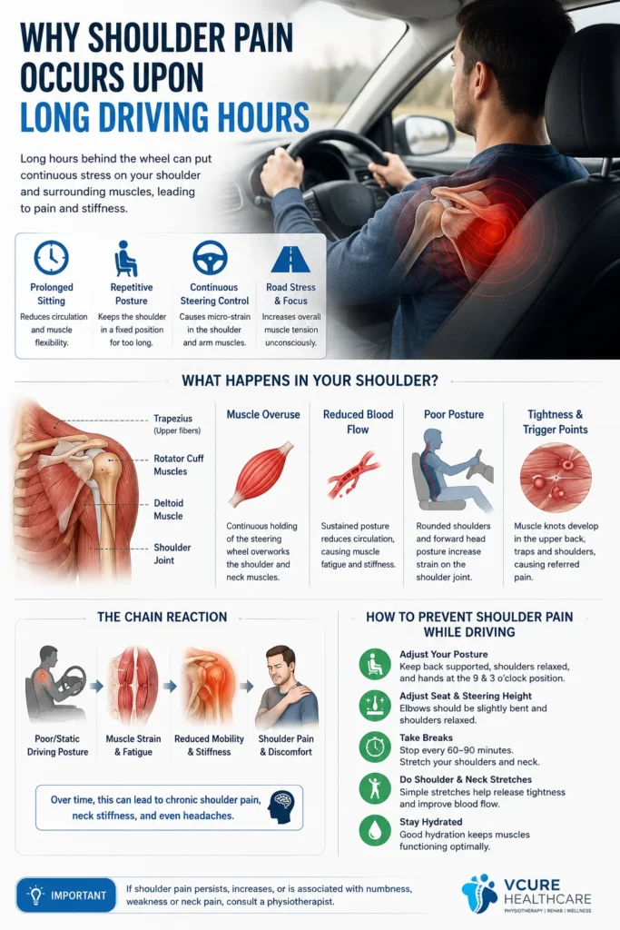 shoulder pain from long driving hours